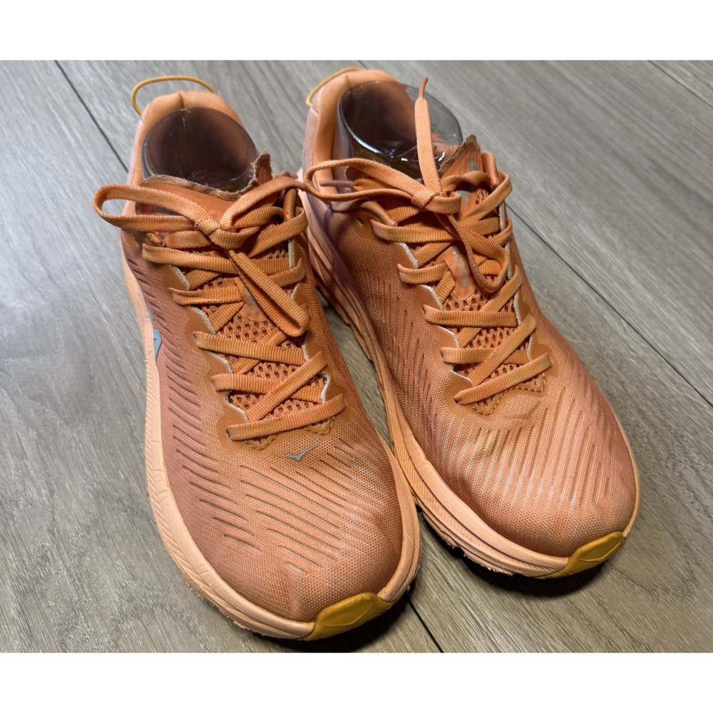 HOKA One One Rincon 3 Women’s sz 8 Coral Peach Running Shoes Lightweight Cushion - Picture 2 of 16